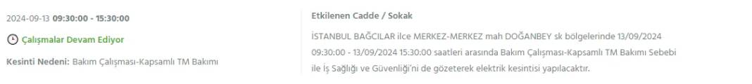 İstanbullular dikkat: BEDAŞ'tan13 Eylül cuma için elektrik kesintisi duyurusu 4